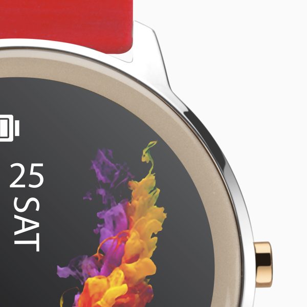 Flex Smart Watch  –  Silver Case & Red Silicone Strap 4