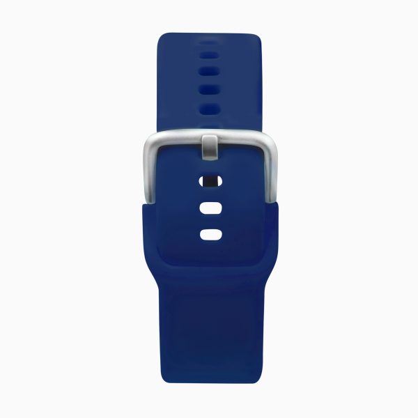 Flex Smart Watch  –  Silver Case & Navy Blue Silicone Strap 3
