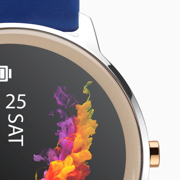 Flex Smart Watch  –  Silver Case & Navy Blue Silicone Strap 4