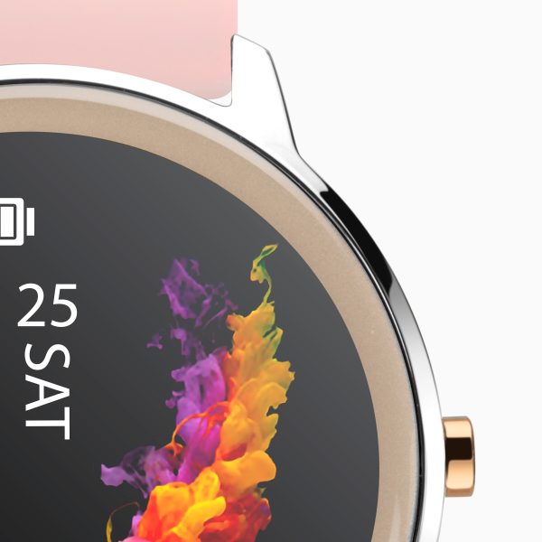Flex Smart Watch  –  Silver Case & Pink Silicone Strap 4