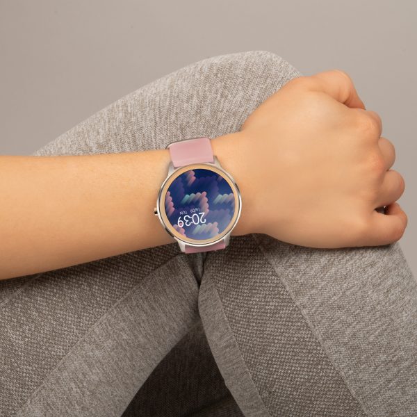 Flex Smart Watch  –  Silver Case & Pink Silicone Strap 5
