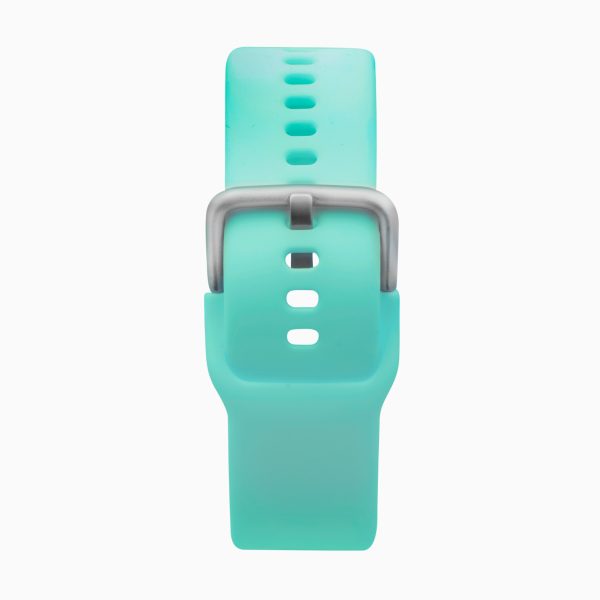 Flex Smart Watch  –  Silver Case & Turquoise Silicone Strap 3