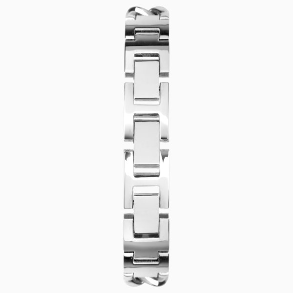 Claudia Ladies Watch  –  Silver Case & Brass Bracelet with Silver Dial 2