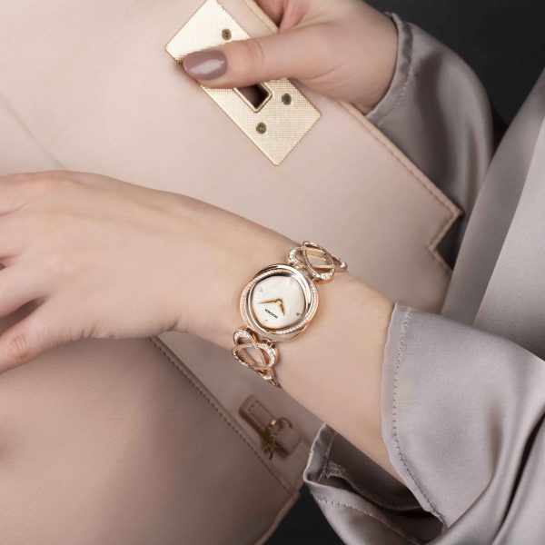 Hidden Hearts Ladies Watch  –  Rose Gold Case & Alloy Bracelet with Rose Dial 3