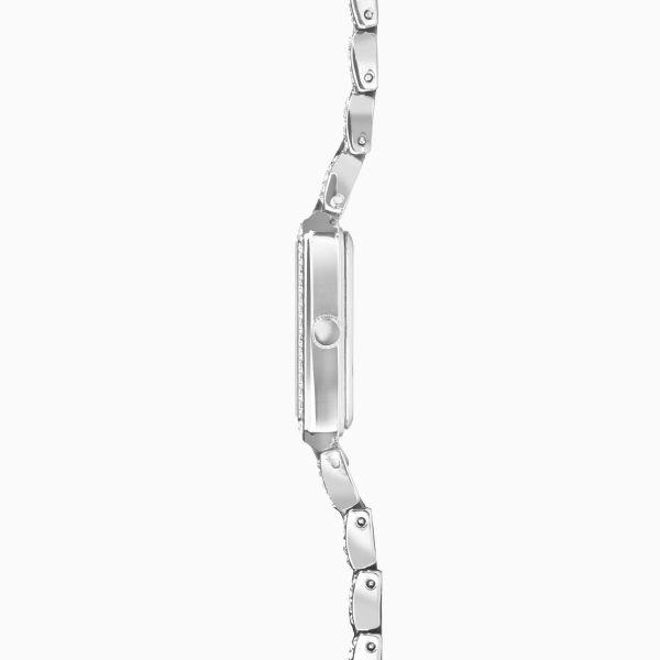 Sparkle Ladies Watch  –  Silver Case & Alloy Bracelet with White Dial 4