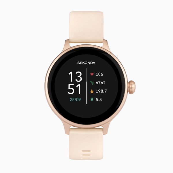 Connect Smart Watch  –  Rose Gold Alloy Case & Pink Silicone Strap
