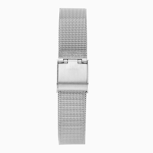 Ava Ladies Watch  –  Gold Alloy Case & Silver Stainless Steel Mesh Bracelet with White Dial 2