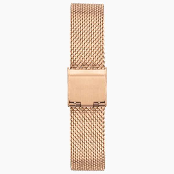 Ladies Gift Set Watch  –  Rose Gold Case & Stainless Steel Mesh Bracelet with Silver Dial 3