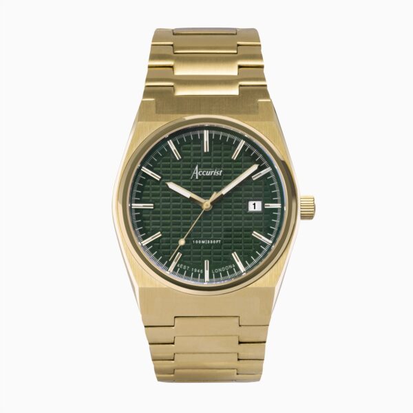 Accurist Origin Men’s Watch – Gold Case & Stainless Steel Bracelet with Fir Green Dial