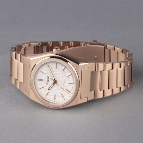 Accurist Origin Ladies Watch – Rose Gold Case & Stainless Steel Bracelet with White Dial 2
