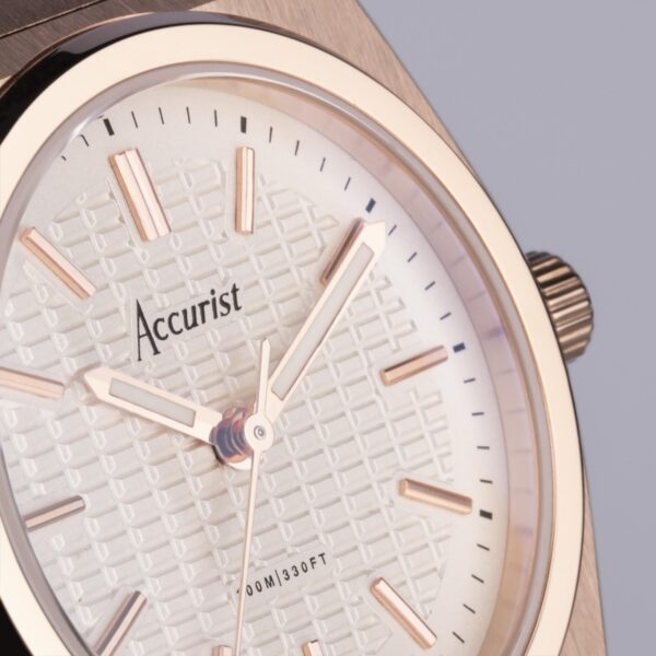 Accurist Origin Ladies Watch – Rose Gold Case & Stainless Steel Bracelet with White Dial 9
