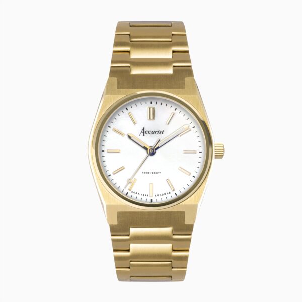 Accurist Origin Ladies Watch – Gold Case & Stainless Steel Bracelet with White Dial