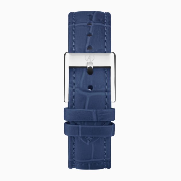 Accurist Rectangle Ladies Watch – Silver Case & Blue Leather Strap with White Dial 3