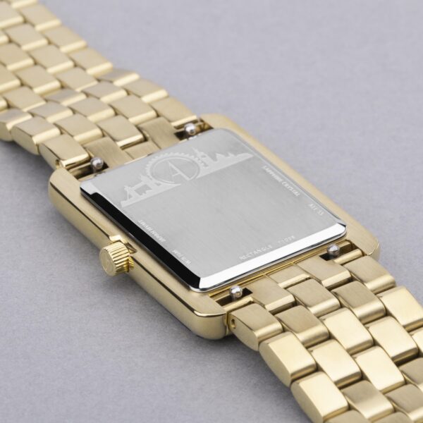 Accurist Rectangle Ladies Watch – Gold Case & Stainless Steel Bracelet with White Dial 6