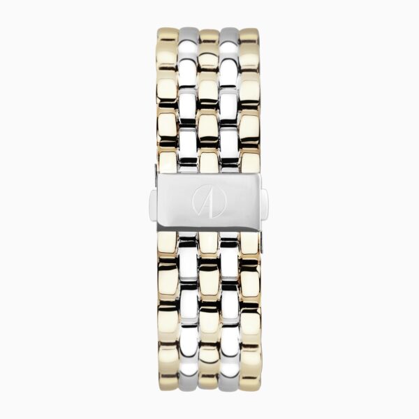 Accurist Rectangle Ladies Watch – Gold Case & Two Tone Stainless Steel Bracelet with White Dial 3