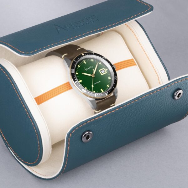 Accurist Dive Men’s Watch – Two Tone Case & Brown Leather Strap with Samphire Green Dial 8
