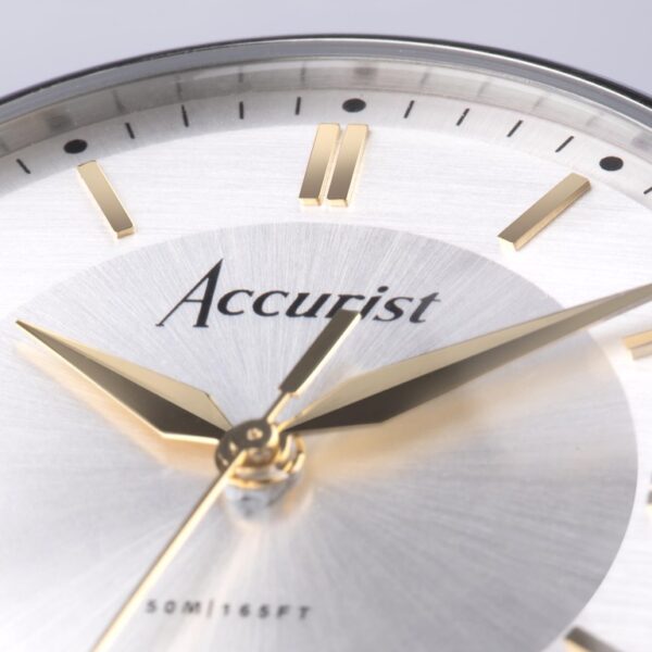 Accurist Classic Men’s Watch -Silver Case & Black Leather Strap with Silver Dial 8