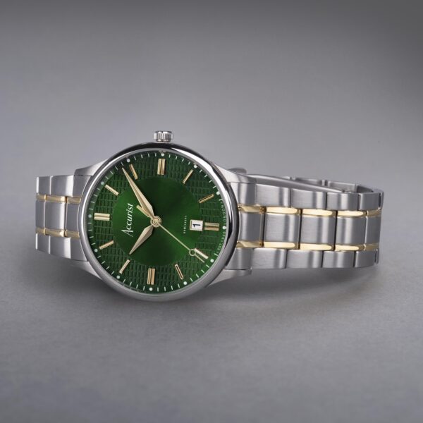 Accurist Classic Men’s Watch – Silver Case & Two Tone Stainless Steel Bracelet with Lawn Green Dial 2