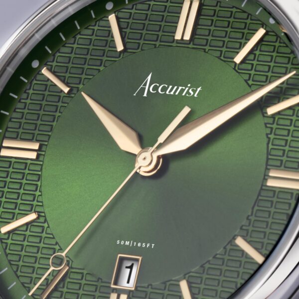 Accurist Classic Men’s Watch – Silver Case & Two Tone Stainless Steel Bracelet with Lawn Green Dial 9