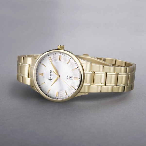 Accurist Classic Men’s Watch – Gold Case & Stainless Steel Bracelet with Silver Dial 2