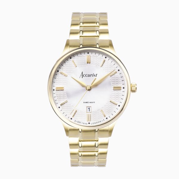 Accurist Classic Men’s Watch – Gold Case & Stainless Steel Bracelet with Silver Dial