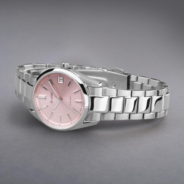 Accurist Everyday Ladies Watch – Silver Case & Stainless Steel Bracelet with Peony Pink Dial 2