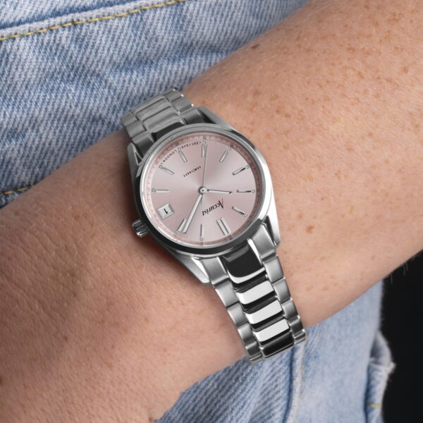 Accurist Everyday Ladies Watch – Silver Case & Stainless Steel Bracelet with Peony Pink Dial 4