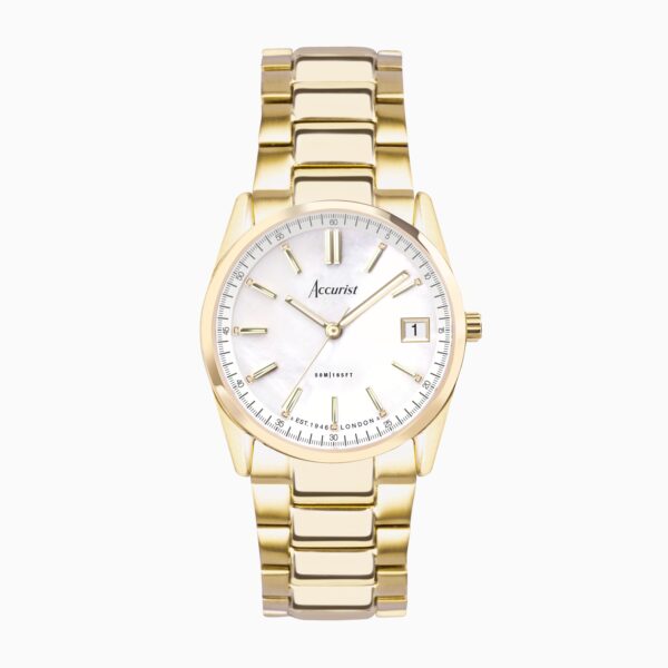 Accurist Everyday Ladies Watch – Gold Case & Stainless Steel Bracelet with White Dial