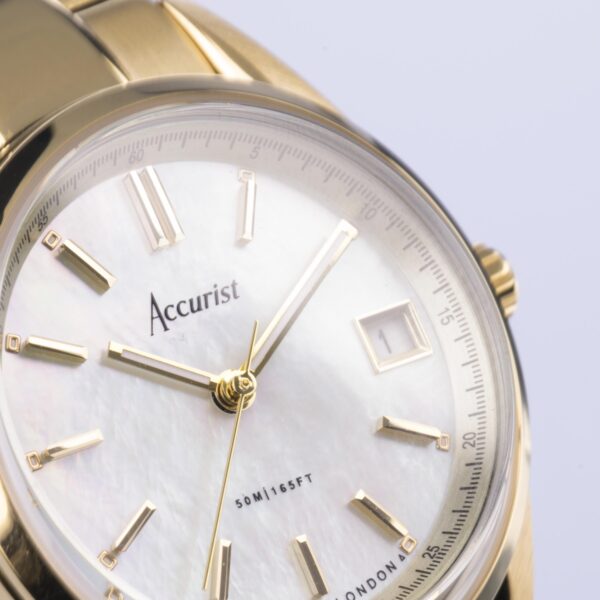 Accurist Everyday Ladies Watch – Gold Case & Stainless Steel Bracelet with White Dial 9