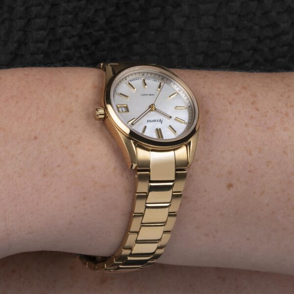 Accurist Everyday Ladies Watch – Gold Case & Stainless Steel Bracelet with White Dial 4
