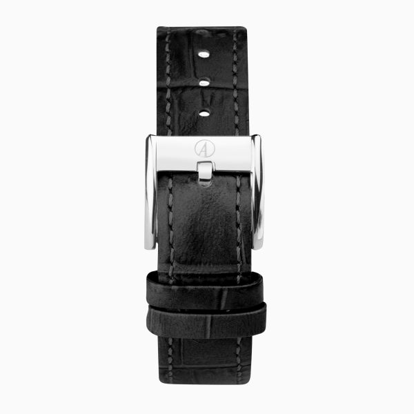 Accurist Everyday Unisex Watch – Silver Case & Black Leather Strap With Silver Dial 3