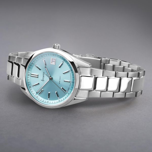 Accurist Everyday Unisex Watch – Silver Case & Stainless Steel Bracelet with Cambridge Blue Dial 2