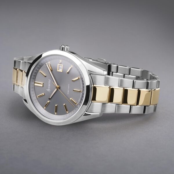 Accurist Everyday Men’s Watch – Silver Case & Two Tone Stainless Steel Bracelet with Grey Dial 2