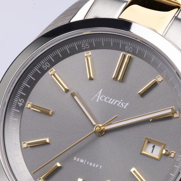 Accurist Everyday Men’s Watch – Silver Case & Two Tone Stainless Steel Bracelet with Grey Dial 9