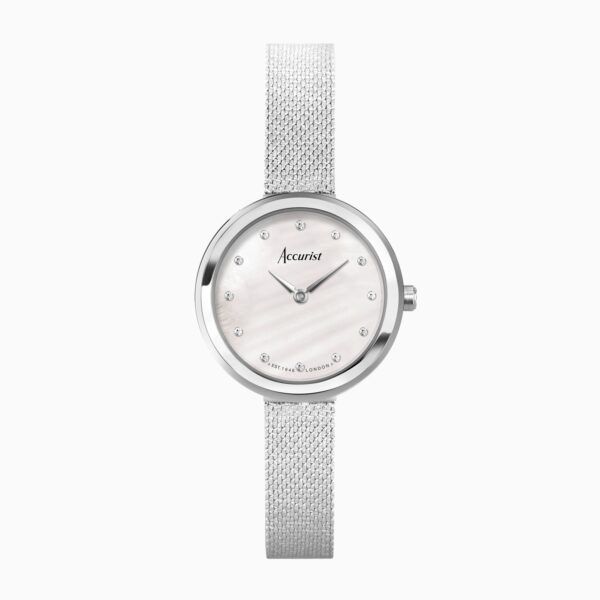 Accurist Jewellery Ladies Watch – Silver Case & Stainless Steel Bracelet with White Dial