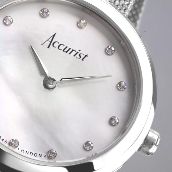 Accurist Jewellery Ladies Watch – Silver Case & Stainless Steel Bracelet with White Dial 9