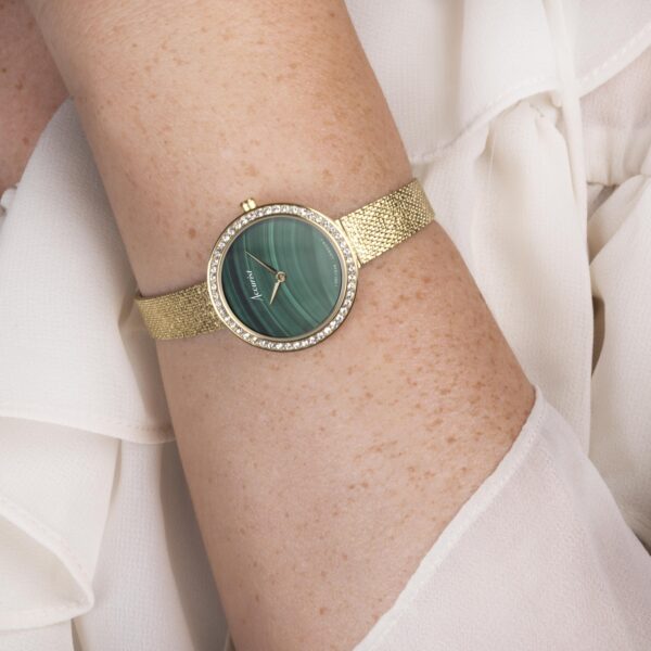 Accurist Jewellery Ladies Watch – Gold Case & Stainless Steel Bracelet with Green Malachite Dial 3