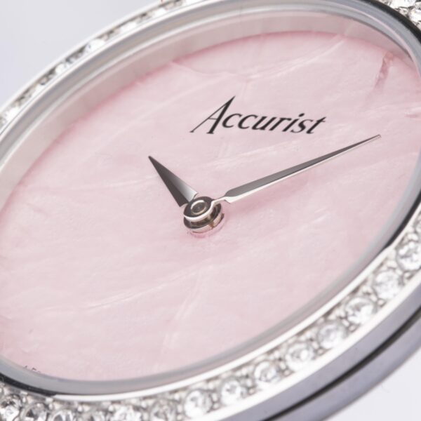Accurist Jewellery Ladies Watch – Silver Case & Stainless Steel Bracelet with Rose Quartz Dial 9