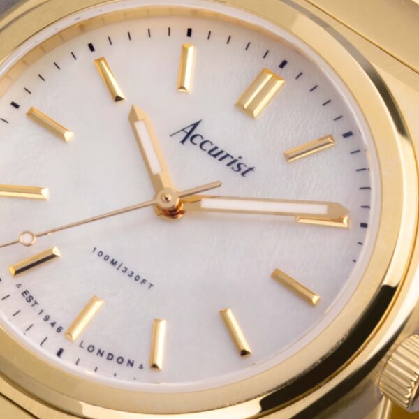 Accurist Origin Ladies Watch – Gold Case & Stainless Steel Bracelet with White Dial 9