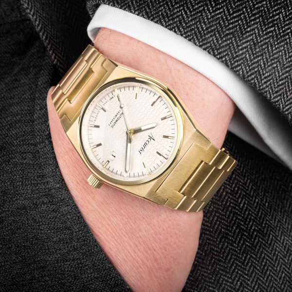 Accurist Origin Automatic Men’s Watch – Gold Stainless Steel Case & Bracelet with White Dial 3