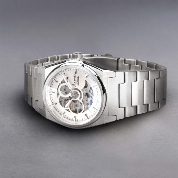 Accurist Origin Automatic Men’s Watch – Silver Stainless Steel Case & Bracelet with Skeleton Dial 2