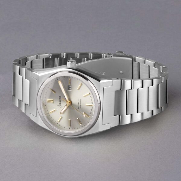 Accurist Origin Automatic Ladies Watch – Silver Stainless Steel Case & Bracelet with Champagne Dial 2