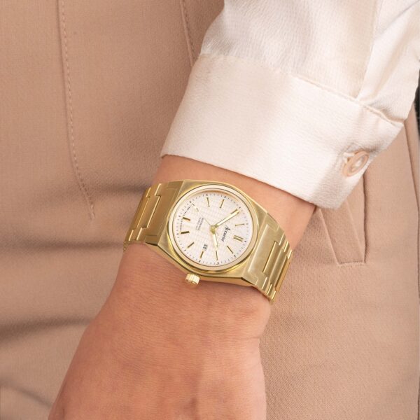 Accurist Origin Automatic Ladies Watch – Gold Stainless Steel Case & Bracelet with White Dial 4