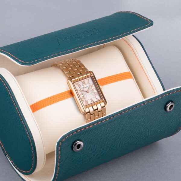 Accurist Rectangle Ladies Watch – Rose Gold Case & Stainless Steel Bracelet with White Dial 6