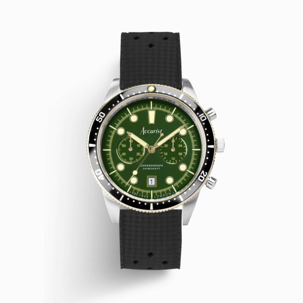 Accurist Dive Men’s Chronograph Watch Gift Set – Brown Leather Strap – Black Rubber Strap 6