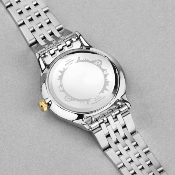 Accurist Dress Diamond Ladies Watch – Silver Stainless Steel Case & Two Tone Bracelet with White Mother of Pearl Dial 5