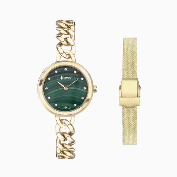 Accurist Jewellery Ladies Watch Gift Set – Gold Stainless Steel Milanese Bracelet