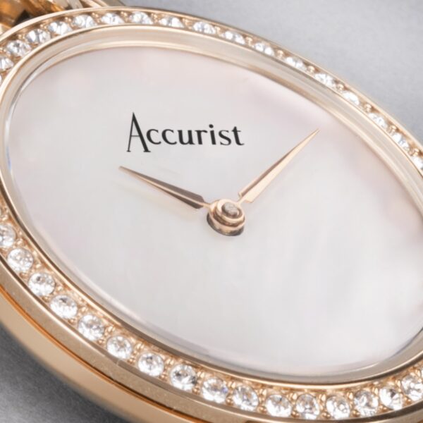 Accurist Jewellery Ladies Watch – Rose Gold Case & Stainless Steel Bracelet with White Dial 9
