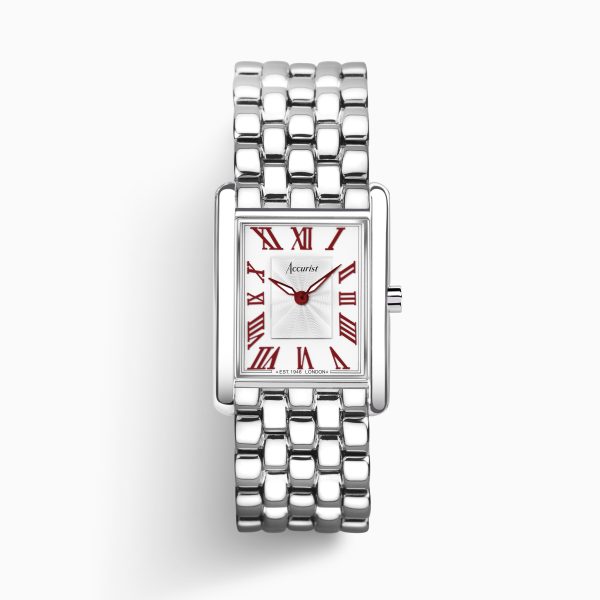 Accurist Coronation Rectangle Ladies Watch Gift Set – Silver Stainless Steel Bracelet 8